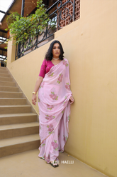 Heer Pink Georgette Saree